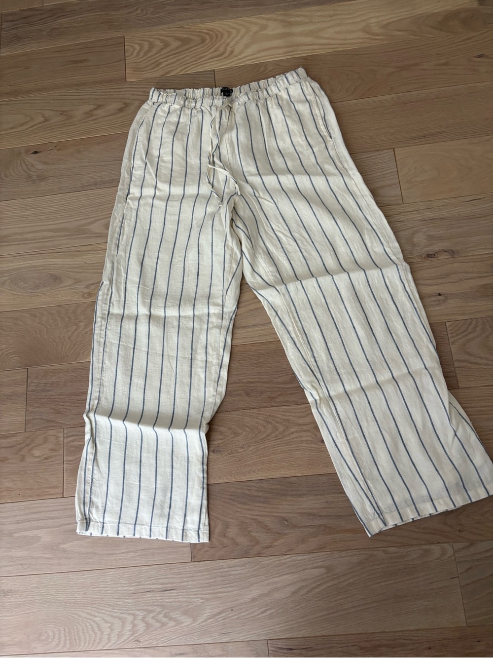 J Crew Soleil Stripped Linen Pants
